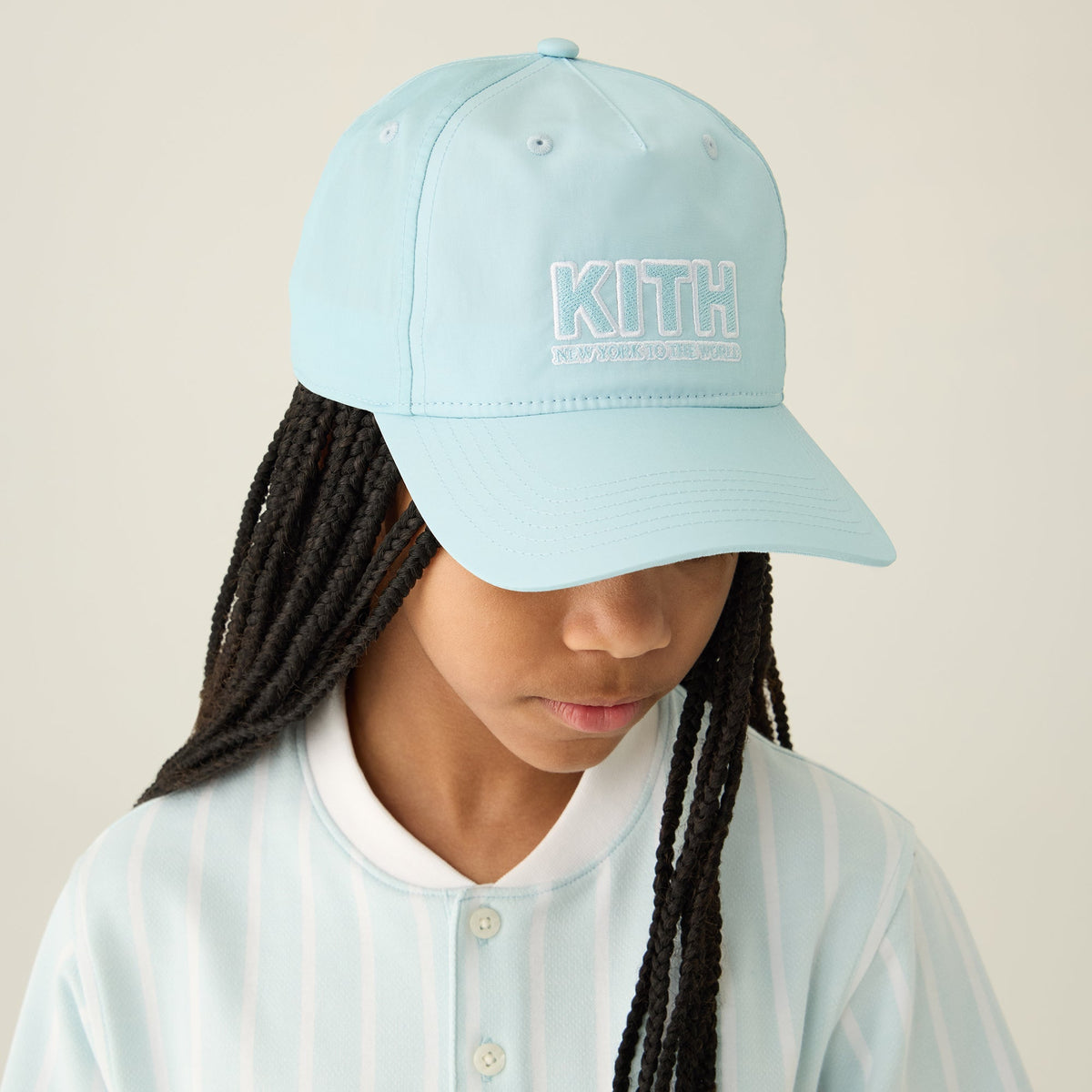 Kith Kids Wrinkle Nylon Snapback Hat - Blue Skies | Kith