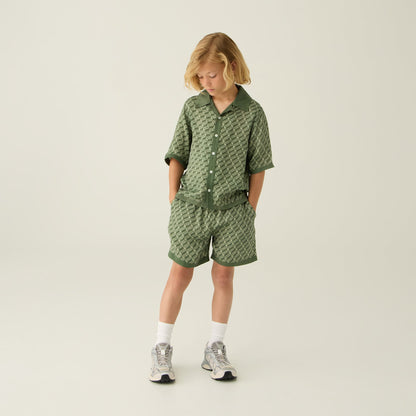 Kith Kids Monogram Thompson Camp Shirt - Spear | Kith