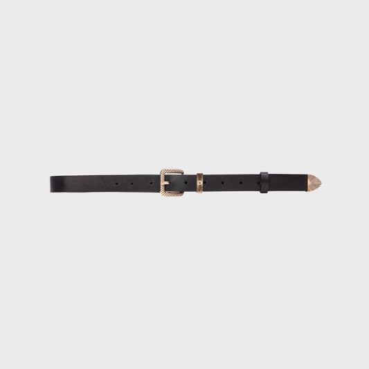 Black Suede Studio Una Belt - Black Leather | Kith
