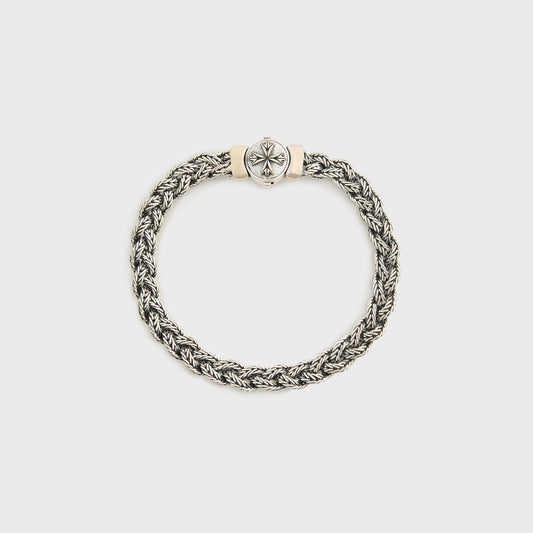 Emanuele Bicocchi Diamond-Cut Braided Bracelet Small - Silver | Kith
