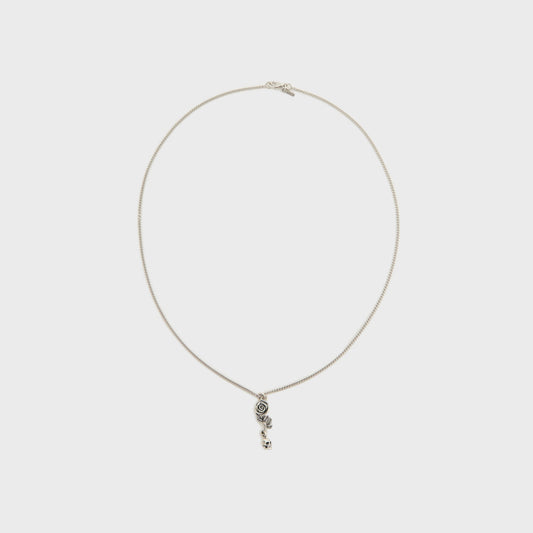 Emanuele Bicocchi Rose And Skull Pendant Necklace - Silver | Kith