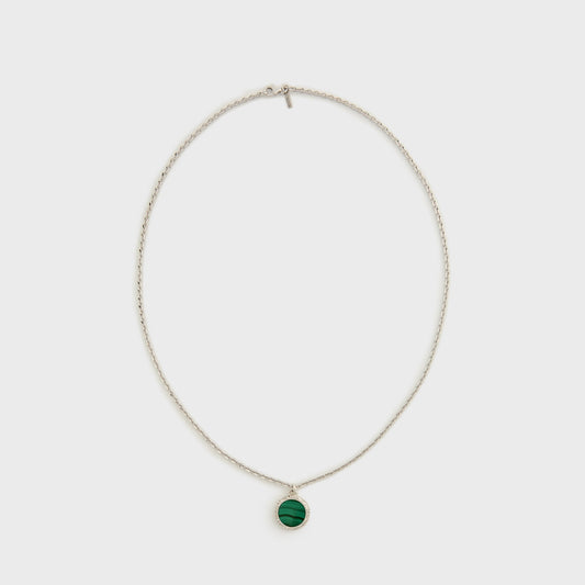 Emanuele Bicocchi Flourishing Malachite Amulet Necklace - Silver | Kith