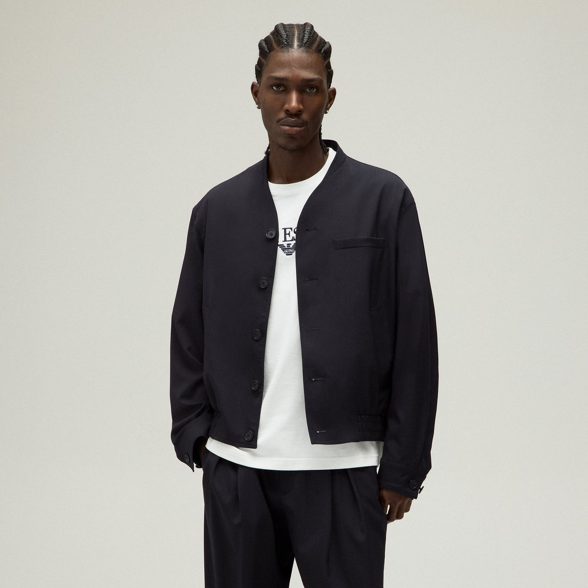 Giorgio Armani & Kith Collarless Bomber Jacket - Admiral | Kith