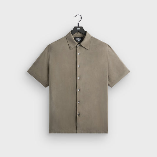 Giorgio Armani & Kith Silky Short Sleeve Button Up - Gravel | Kith