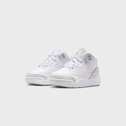 Nike TD Air Jordan 3 Retro - White / Metallic Silver / White | Kith