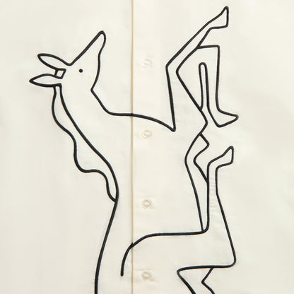by Parra Vertical Horse Short Sleeve Shirt - Off White | Kith