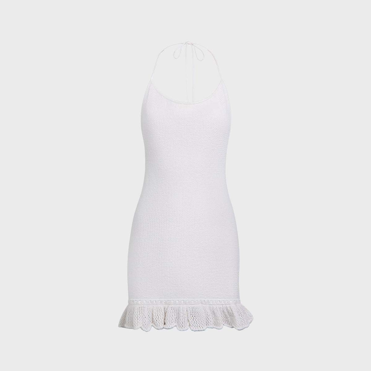 Crochet Halter Mini Dress - White | Kith