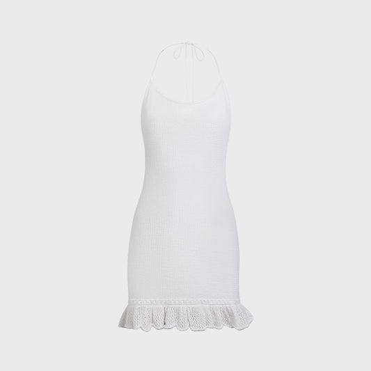 Crochet Halter Mini Dress - White | Kith
