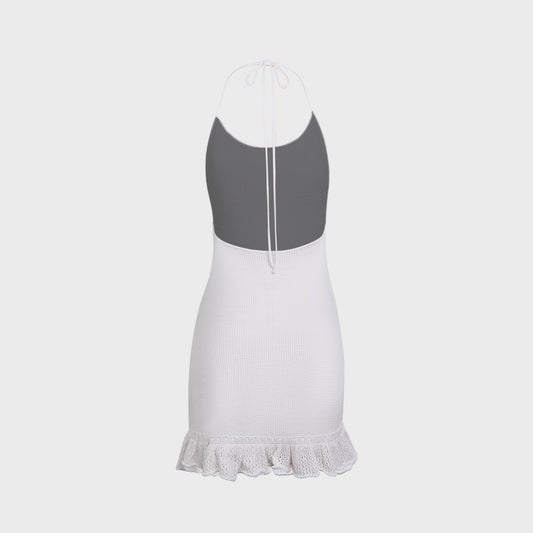 Crochet Halter Mini Dress - White | Kith